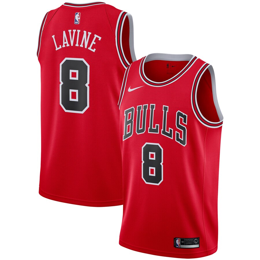 Men's Chicago Bulls #8 Zach LaVine Red 2019 Stitched NBA Jersey